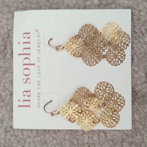 Matte gold chandelier earrings